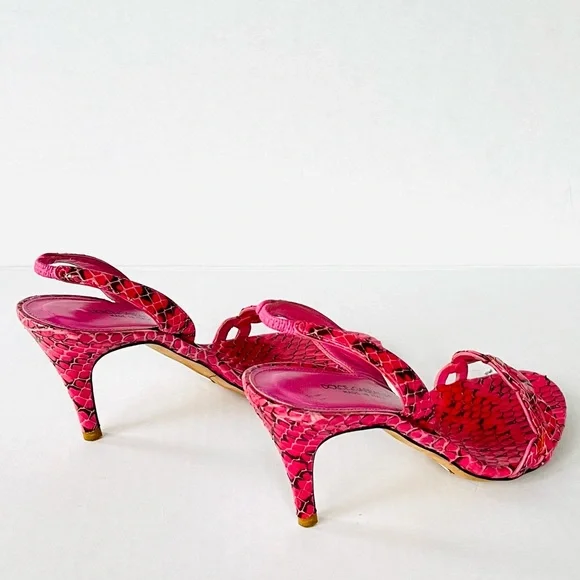 Dolce & Gabbana pink snakeskin sandals 37.5 - Picture 10 of 12